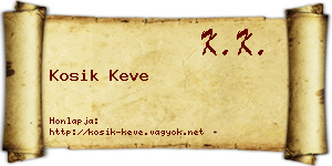 Kosik Keve névjegykártya